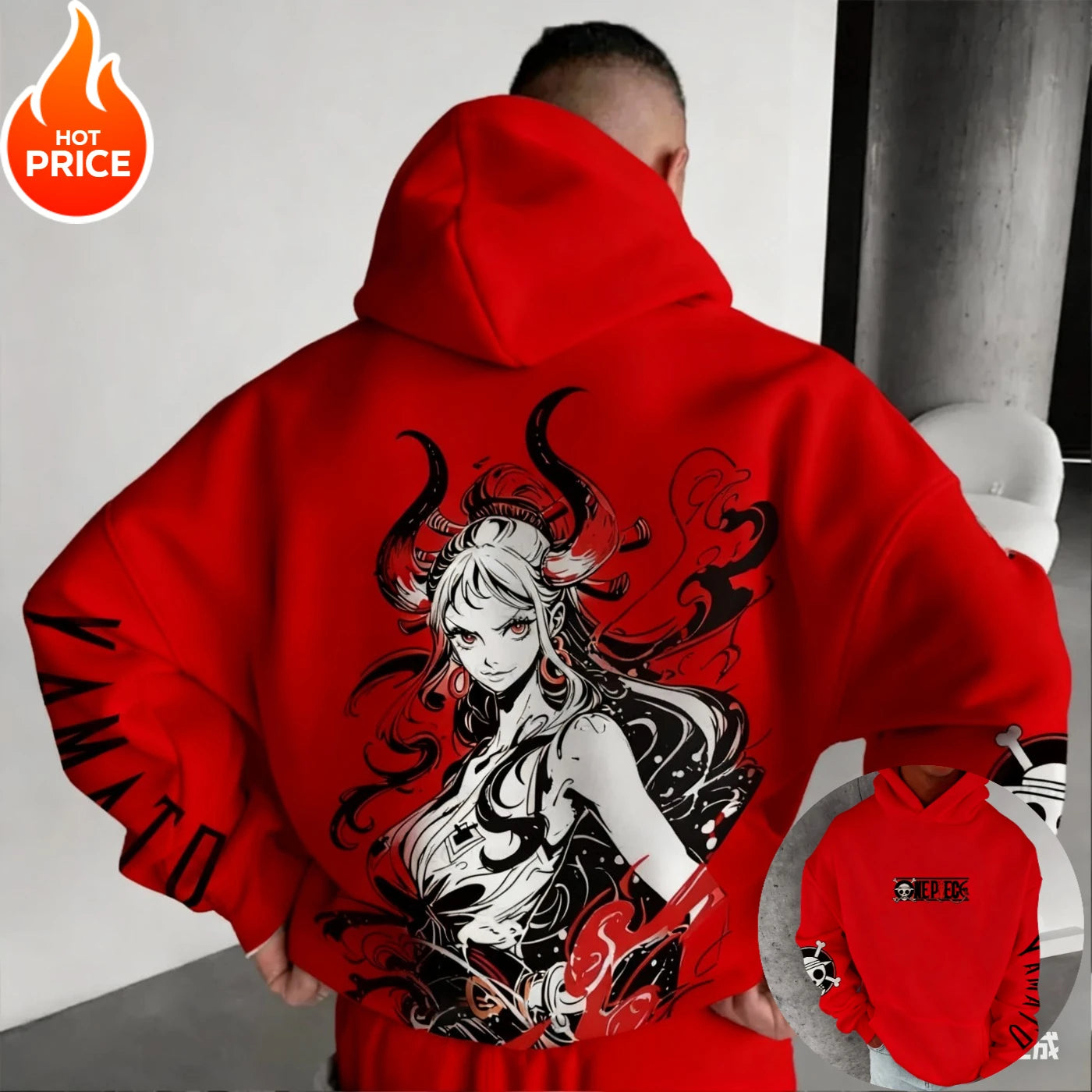 Yamato One Piece Oversized Hoodie | Vintage Anime Streetwear Hoodies & Sweatshirts - The Eezee Shop