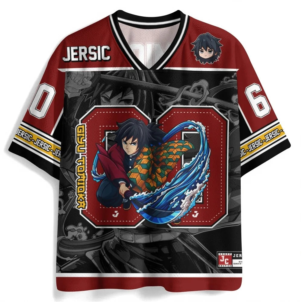 Demon Slayer Number Jersey | Oversized Unisex Anime Tee Graphic Tees - The Eezee Shop