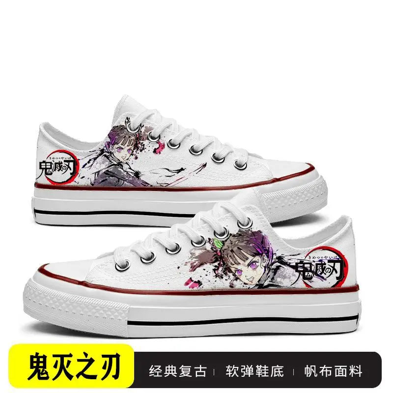 Tanjiro Canvas Sneakers | Demon Slayer Low-Top Graffiti Shoes Sneakers - The Eezee Shop