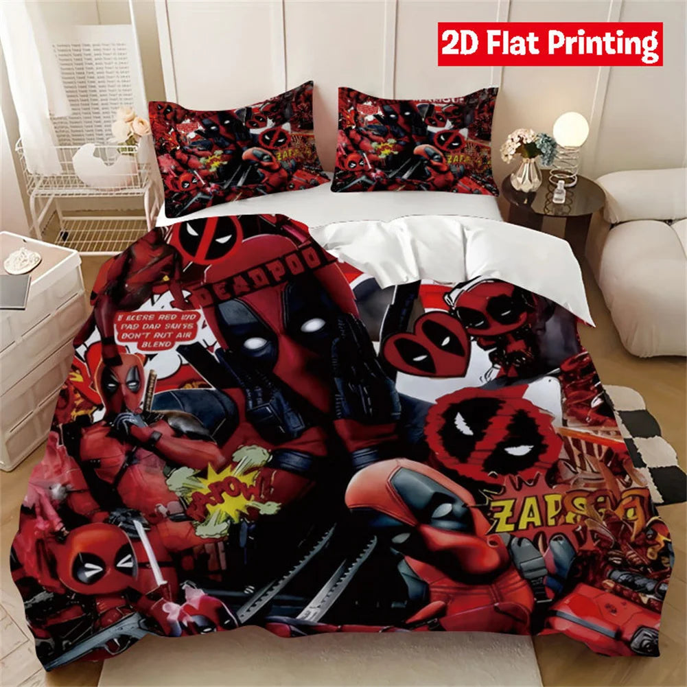 Deadpool Duvet Cover Set | 3D Print Bedding with Pillowcases Bedding - The Eezee Shop