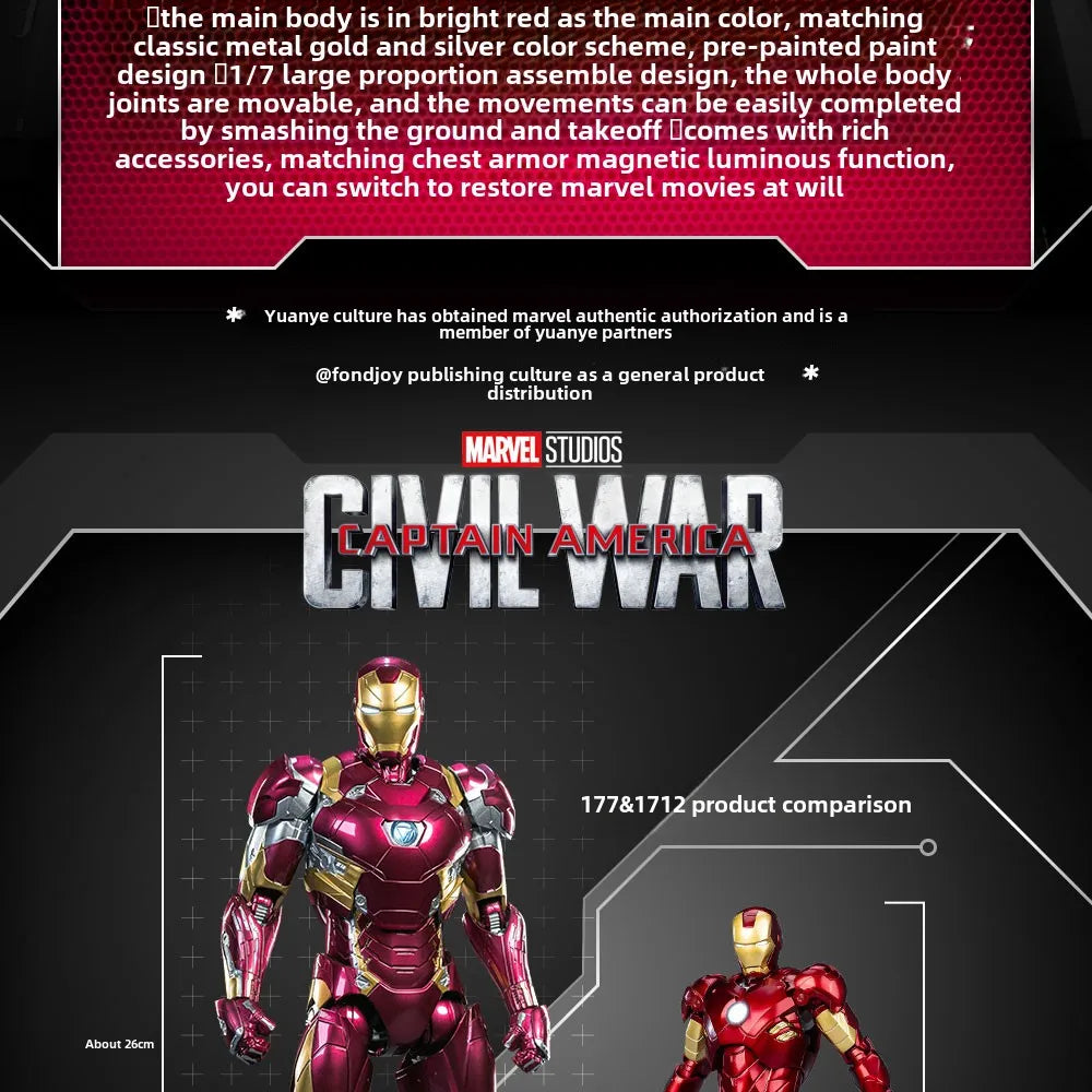 Iron Man MK46 Assembly Model | Light-Up Reactor Desktop Figure Collectible Figures - The Eezee Shop