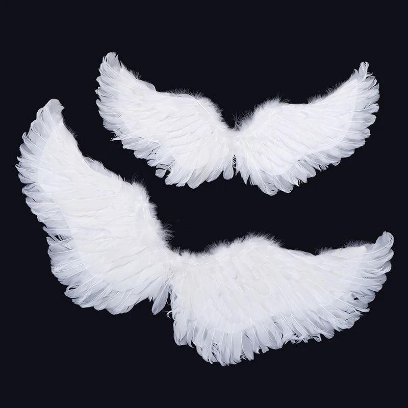 White Angel Feather Wings & Halo Set | Costume Wings with Wand Cosplay Accessories - The Eezee Shop
