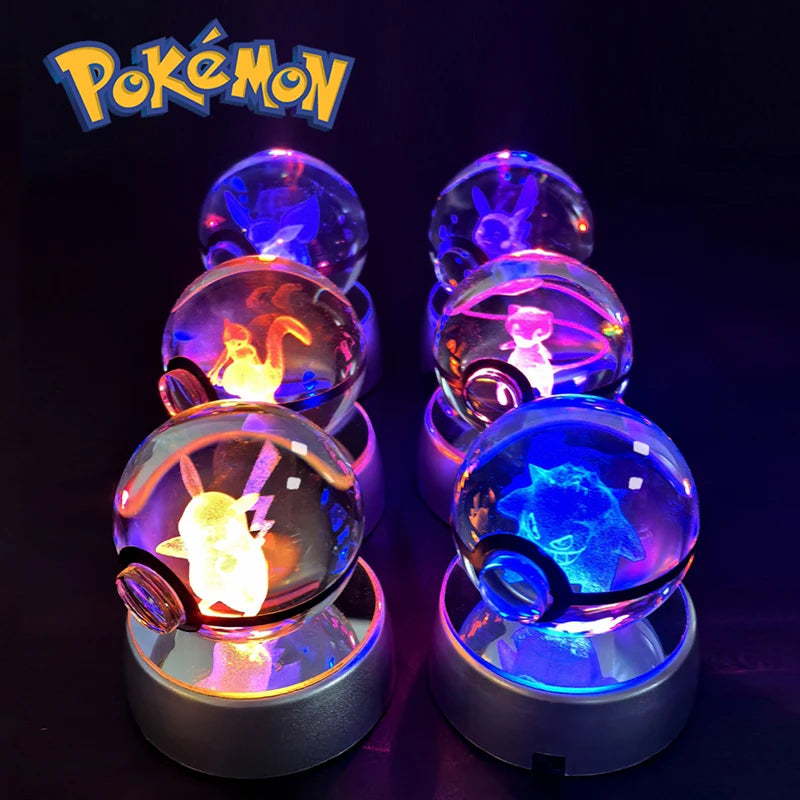 Pokemon 3D Crystal Ball Night Light | Mewtwo, Pikachu & Gengar Lamps & Night Lights - The Eezee Shop