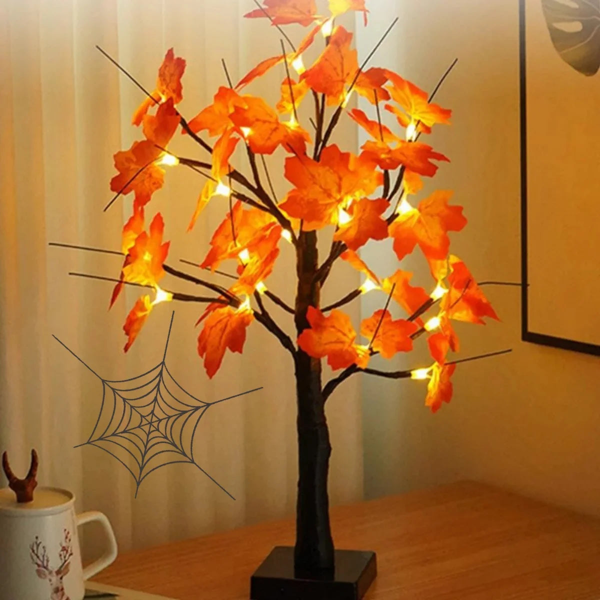 24-LED Black Birch Branch Lamp | DIY Halloween Tree Light Lamps & Night Lights - The Eezee Shop