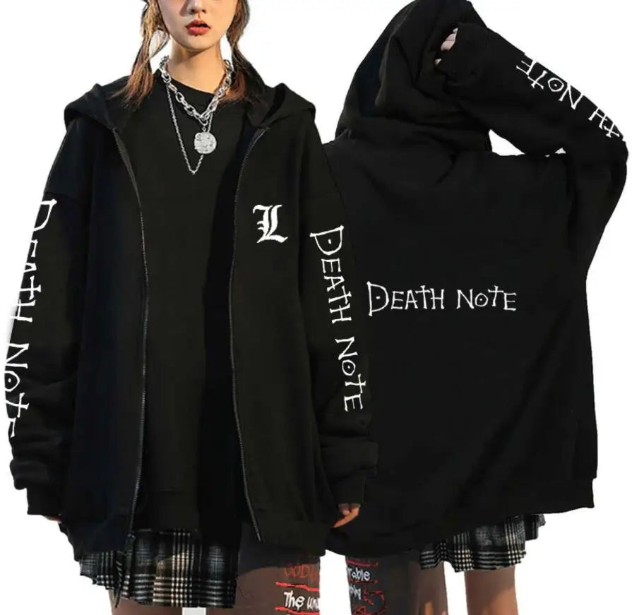 Death Note Zip-Up Hoodie | Misa, L & Ryuk Fleece Sweatshirt Hoodies & Sweatshirts - The Eezee Shop