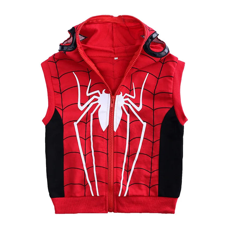 Superhero 3-Piece Tracksuit | Hooded Vest, T-Shirt & Pants Set Outfit Sets - The Eezee Shop