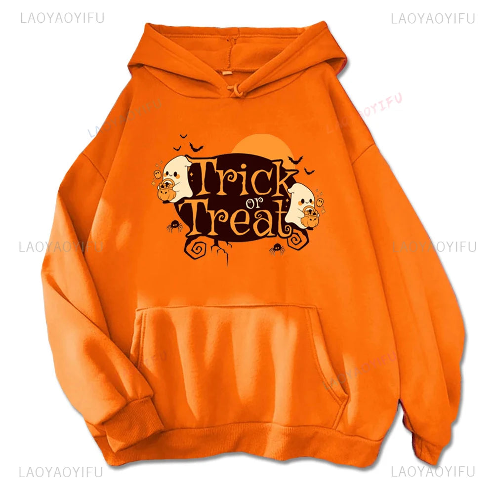 Trick or Treat Bat & Pumpkin Hoodie | Women's Halloween Pullover Hoodies & Sweatshirts - The Eezee Shop