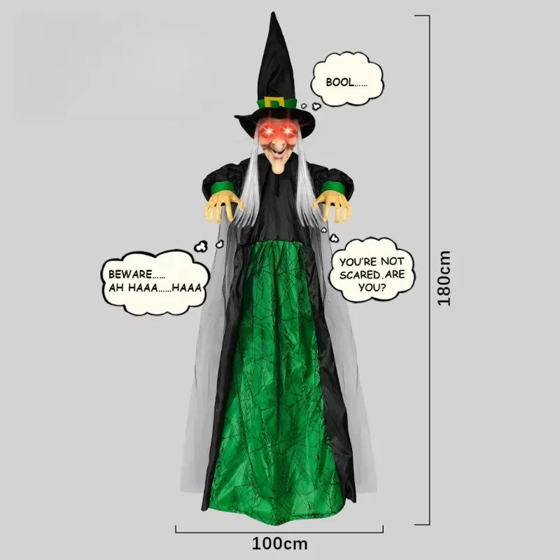 Life-Size Talking Witch Animatronic | Purple Halloween Prop Outdoor Halloween Decorations - The Eezee Shop
