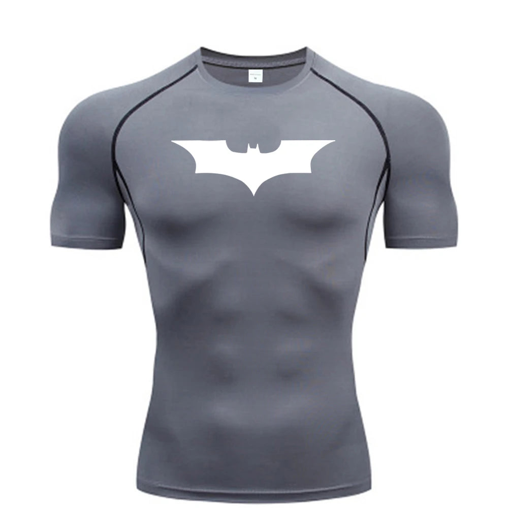 Bat Print Men's Tight T-Shirt | Compression Fitness Top Gym & Compression Wear - The Eezee Shop
