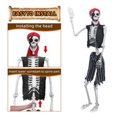 Life-Size Realistic Human Skeleton | Pirate Party Halloween Prop Outdoor Halloween Decorations - The Eezee Shop