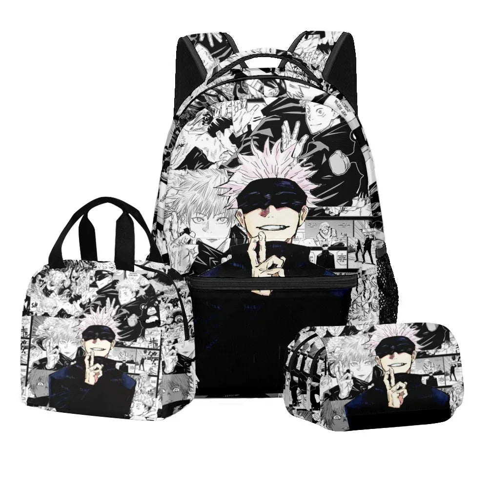 Satoru Gojo 3D Backpack Set | Laptop Bag with Pencil Case Backpacks - The Eezee Shop