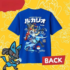 2026 Summer Pokémon Anime LUCARIO 100% Pure Cotton Printed T-shirt Men Anime Tshirts - The Eezee Shop
