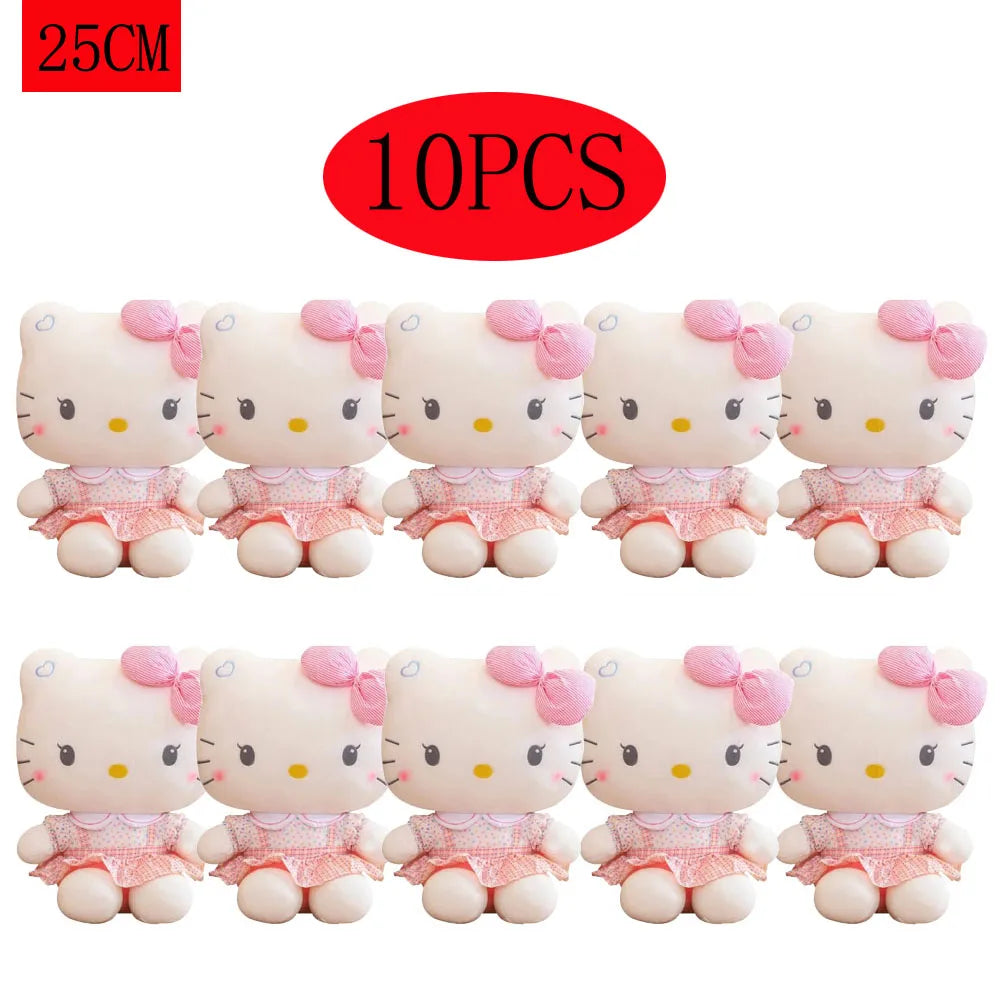 Hot sale 1-10pcs Sitting posture Hello Kitty Anime Hello Kitty Plush Toy Plush Pillow Girl Birthday Gift Kawaii Hello Kitty Doll