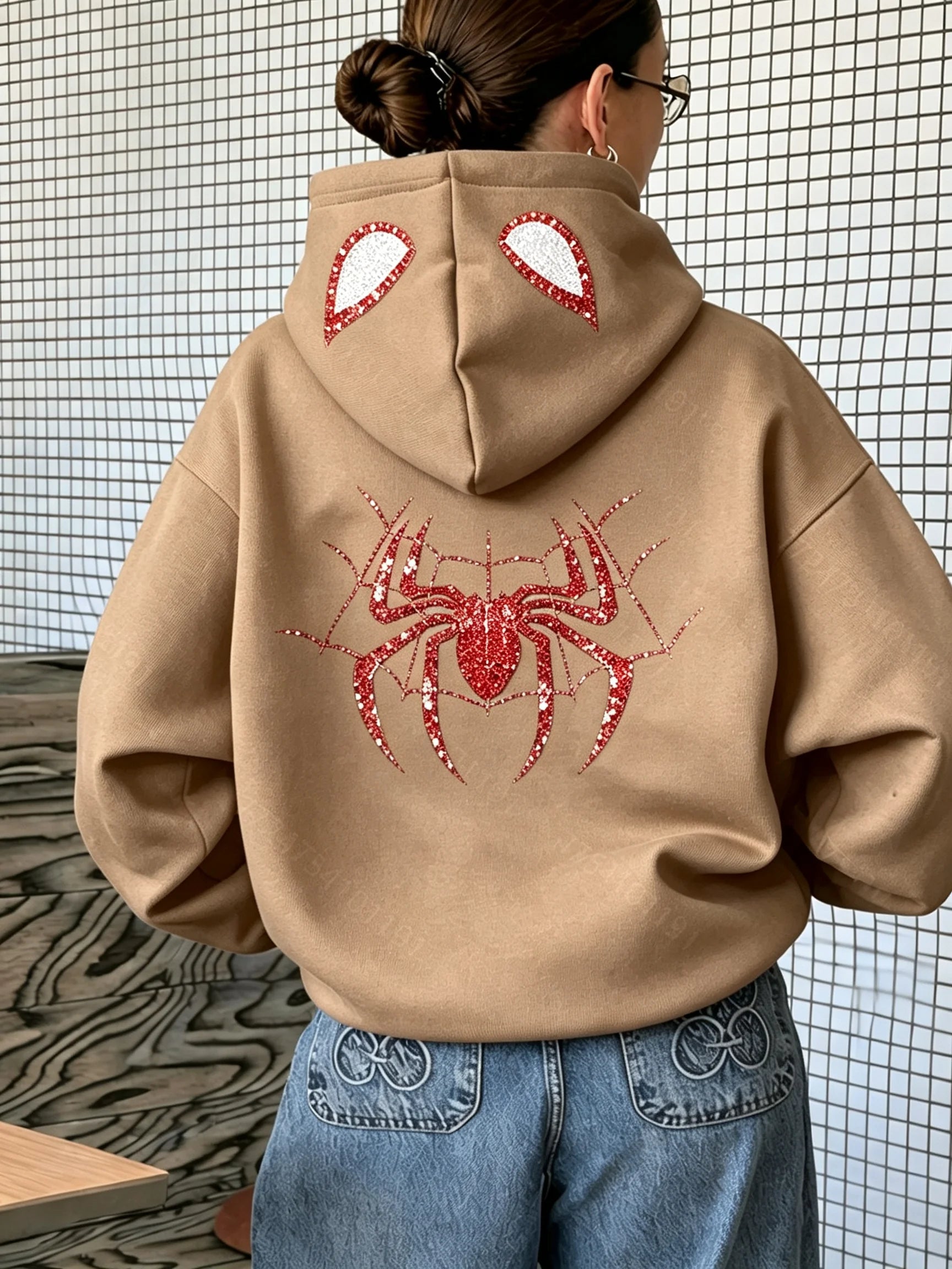 Women's Spider Graphic Hoodie | Casual Streetwear Pullover Hoodies & Sweatshirts - The Eezee Shop