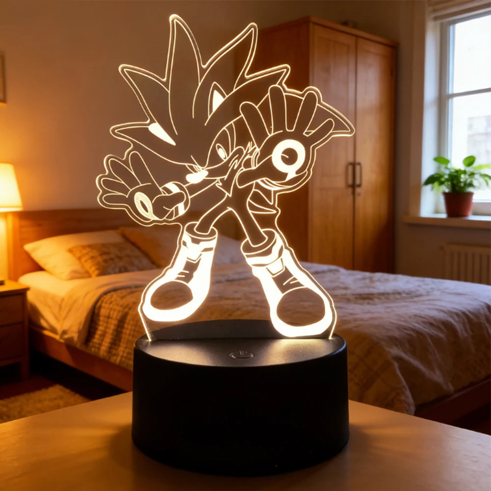 Sonic 3D LED Night Light | Cute Bedroom Table Lamp Lamps & Night Lights - The Eezee Shop