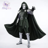 Doctor Doom Armor Cosplay Costume | Green Hooded Cape & Mask Set Cosplay Costumes - The Eezee Shop