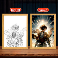 Attack on Titan LED Night Light Painting Frame Anime Wall Decor for Bedroom & Gaming Setup Anime Lamps - The Eezee Shop