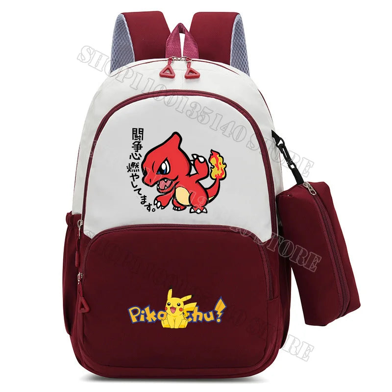 Anime Figure Print Backpack | Large Capacity Bag with Pencil Case Backpacks - The Eezee Shop
