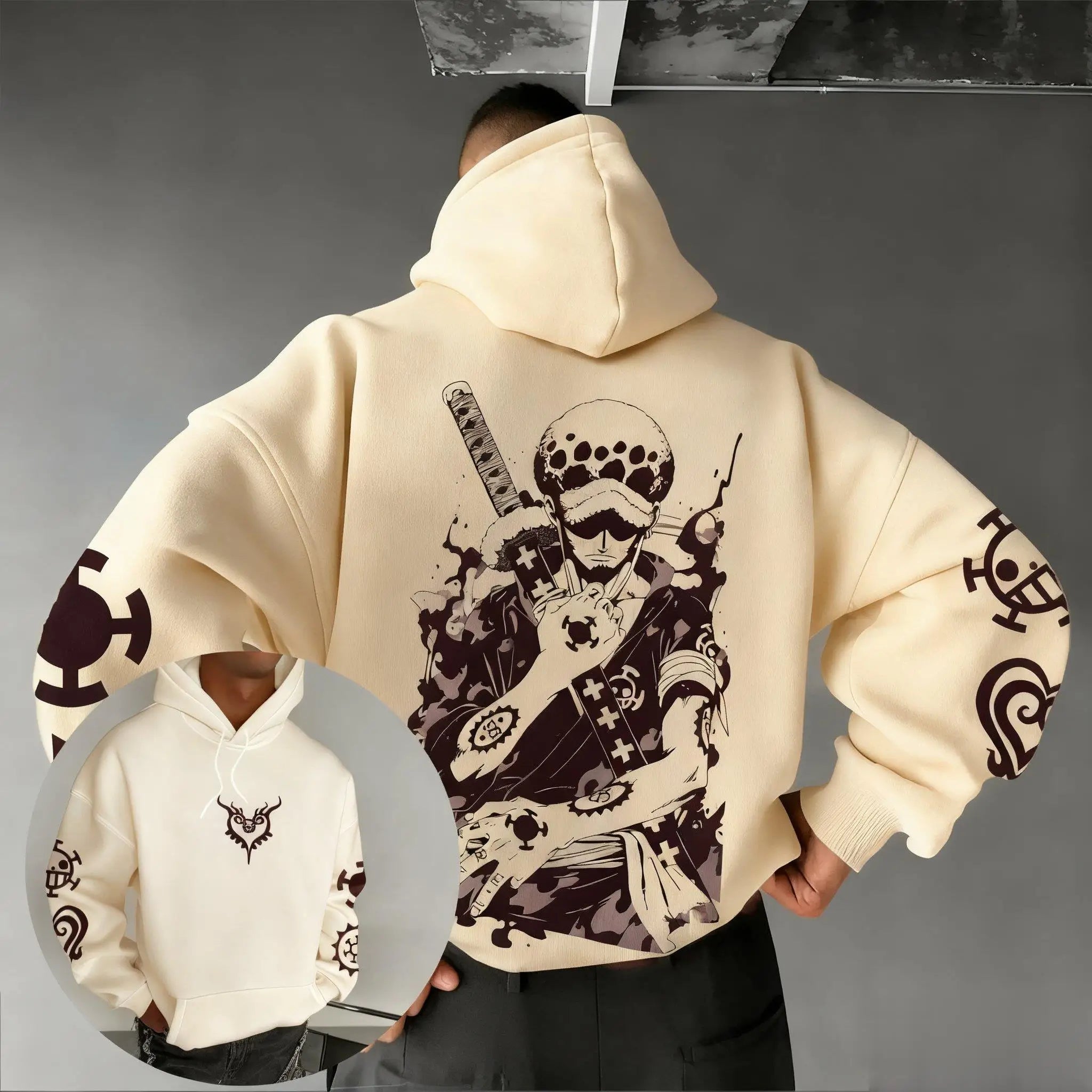 Trafalgar Law Cotton Hoodie | One Piece Graphic Pullover Hoodies & Sweatshirts - The Eezee Shop