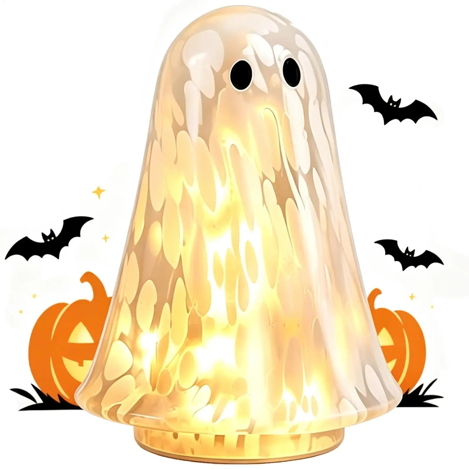 Confetti Glowing Ghost Light | White Halloween Table Centerpiece Halloween Lights - The Eezee Shop