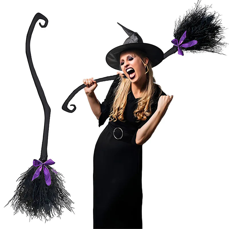 Plastic Witch Broom Prop | Halloween Costume & Party Decor Cosplay Props - The Eezee Shop