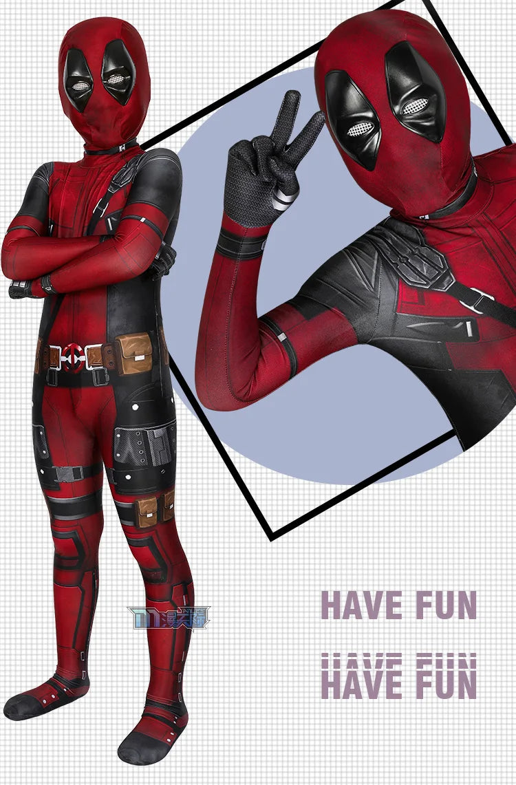 Boys Deadpool Bodysuit | Kids Superhero Compression Costume Cosplay Costumes - The Eezee Shop