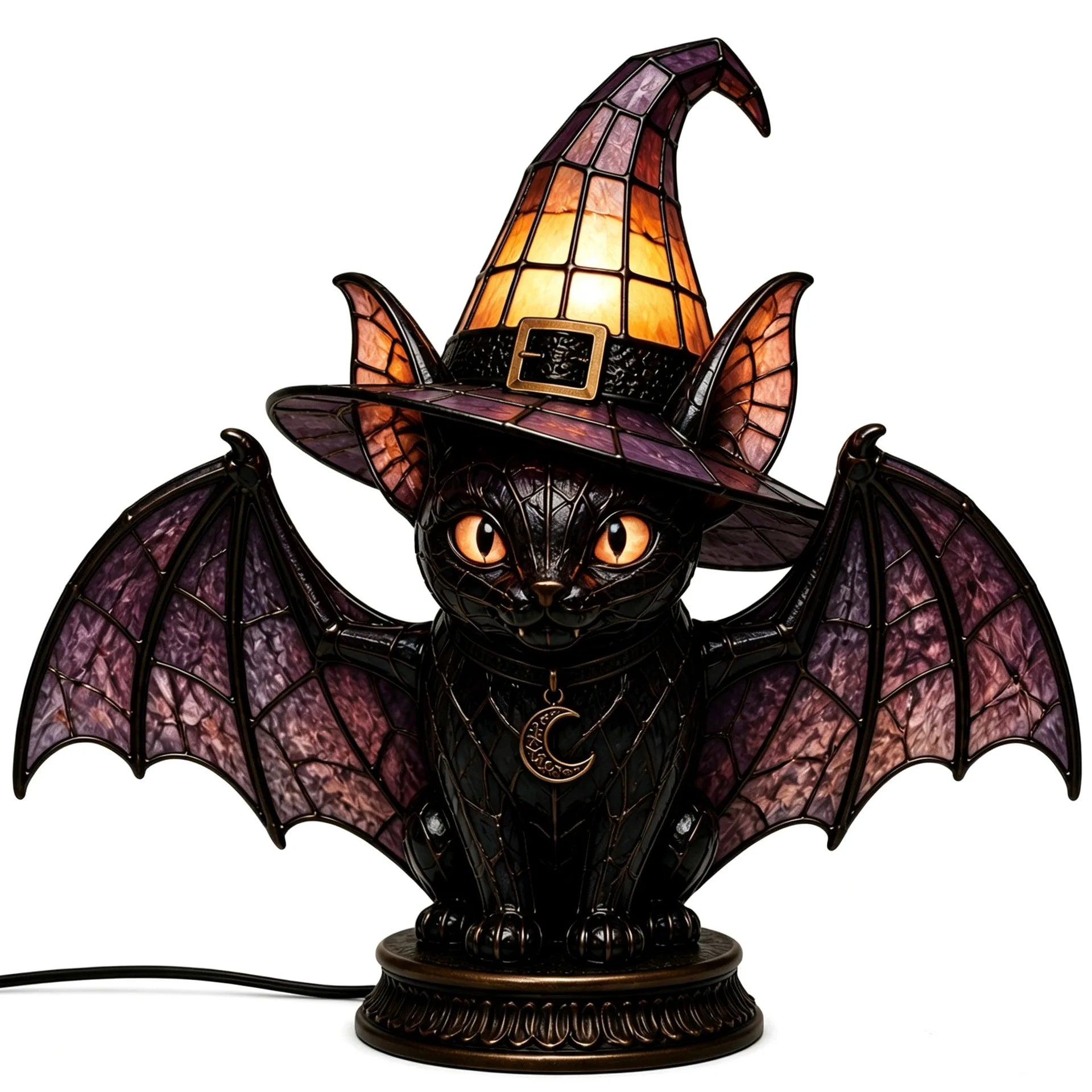Gothic Resin Witch Hat Lamp | Light-Up Halloween Ornament Lamps & Night Lights - The Eezee Shop