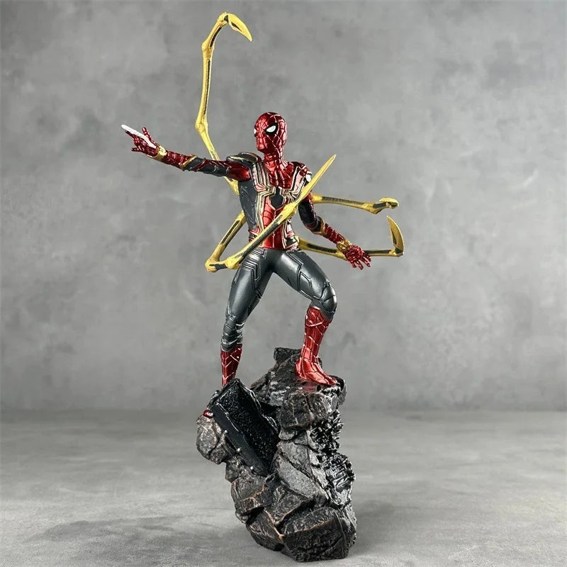 Spider-Man Statue with Golden Claws | Rock Base Desktop Collectible Collectible Figures - The Eezee Shop