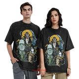 Monster Mash Dracula & Frankenstein T-Shirt | Vintage Oversized Tee Graphic Tees - The Eezee Shop