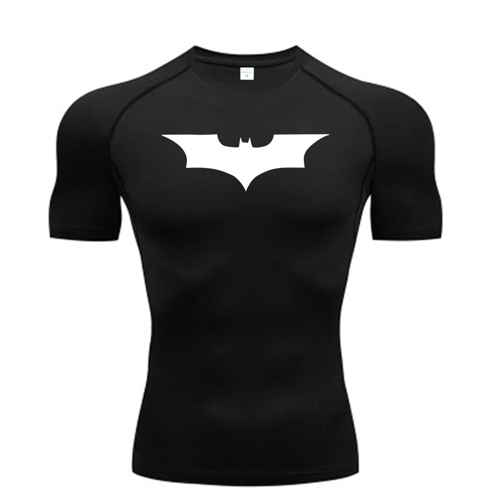 Bat Print Men's Tight T-Shirt | Compression Fitness Top Gym & Compression Wear - The Eezee Shop