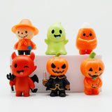 Mini Halloween Pumpkin Resin Statues | 24-Piece Witch & Devil Set Halloween Figurines - The Eezee Shop