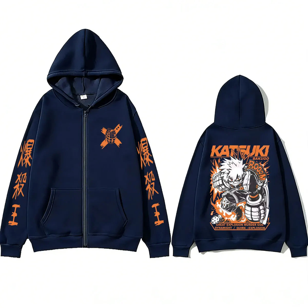 Bakugo Katsuki Zip-Up Hoodie | My Hero Academia Oversized Jacket Hoodies & Sweatshirts - The Eezee Shop