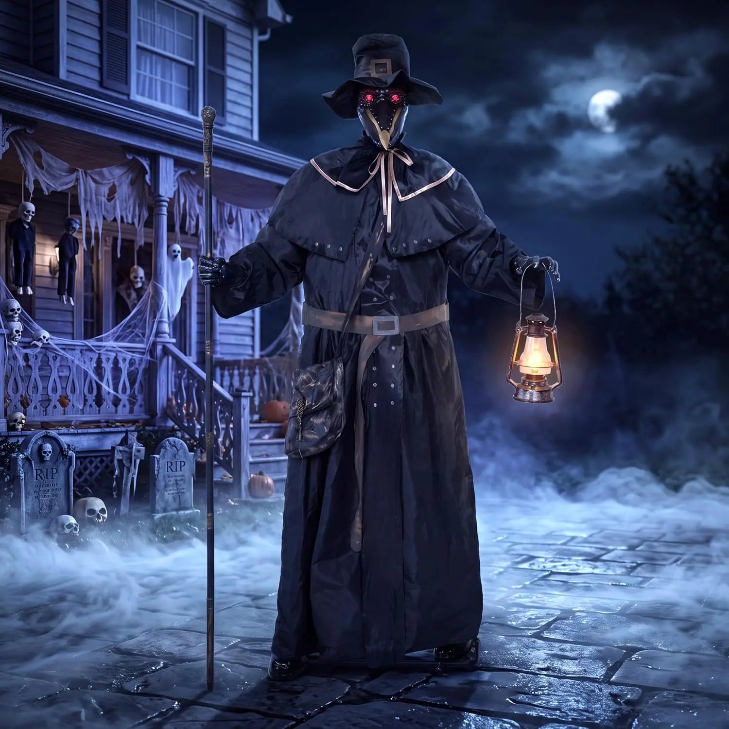 74.8" Animatronic Ghost Doctor | Sound-Activated Halloween Prop Outdoor Halloween Decorations - The Eezee Shop