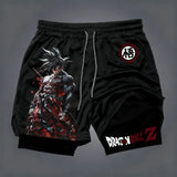 Goku Double-Layer Shorts | Dragon Ball Quick-Dry Gym Shorts Shorts - The Eezee Shop