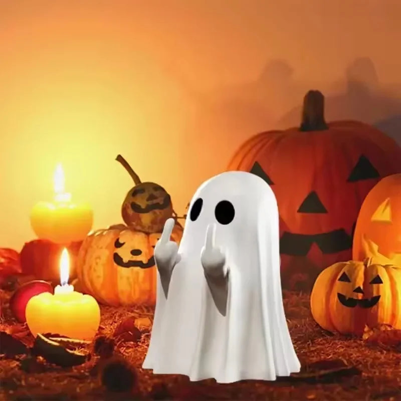 Middle Finger Ghost Statue | Funny Halloween Shelf Decor Halloween Figurines - The Eezee Shop