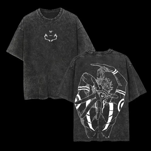 Mens Washed New Arrival Clothes Tee Shirt Graphic T-Shirts Men Tshirt for Men Ropa Hombre Anime Jujutsu Kaisen Ryomen Sukuna Anime Tshirts - The Eezee Shop