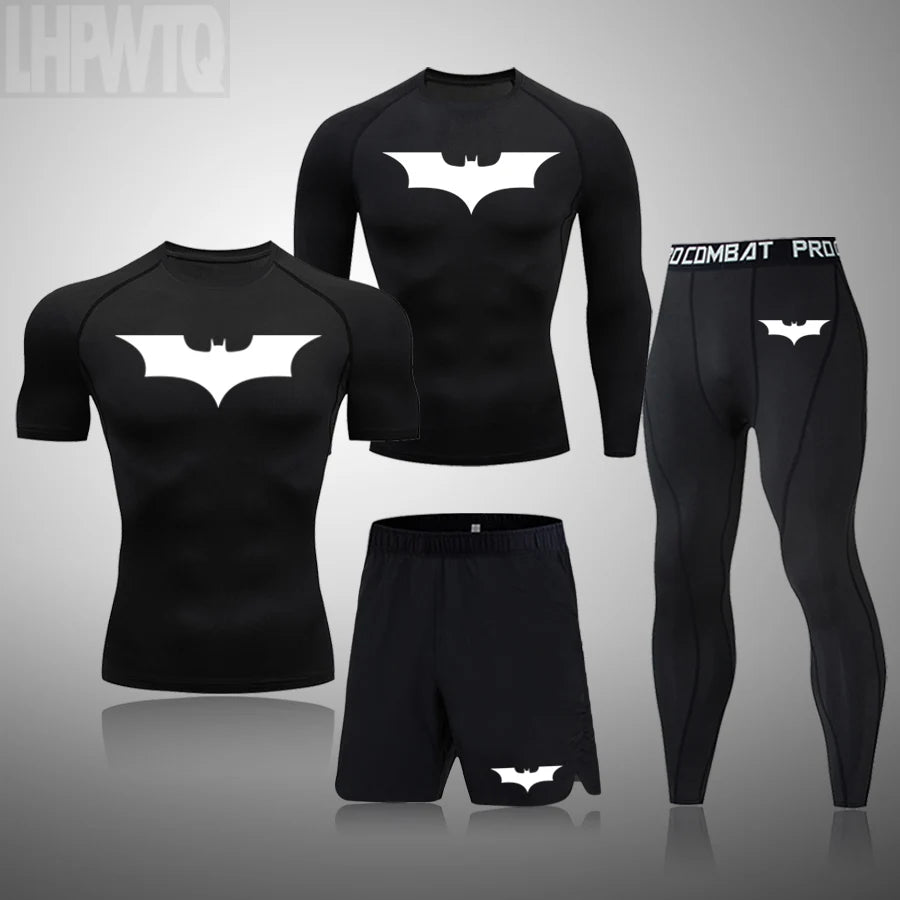 Men's Superhero Compression Set | Quick-Dry Gym Rashguard Suit Gym & Compression Wear - The Eezee Shop