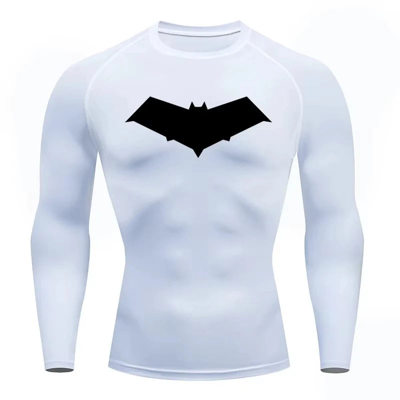 Bat Print Compression Long Sleeve | Men's Quick-Dry Rashguard Gym & Compression Wear - The Eezee Shop