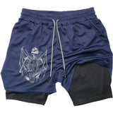 Y2K Skull 2-in-1 Gym Shorts | Men's Quick Dry Training Shorts Shorts - The Eezee Shop