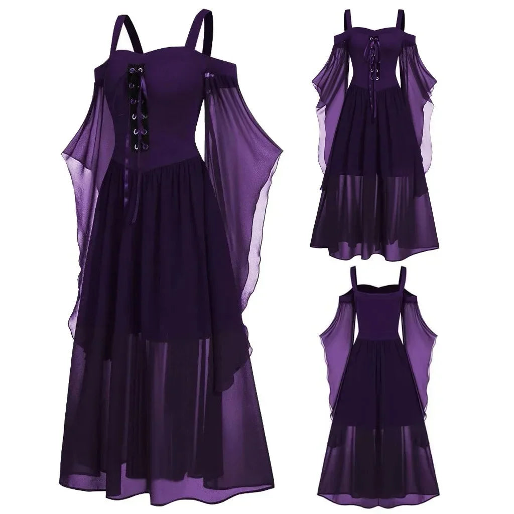 Women's Medieval Witch Dress | Butterfly Sleeve Halloween Costume Halloween Costumes - The Eezee Shop