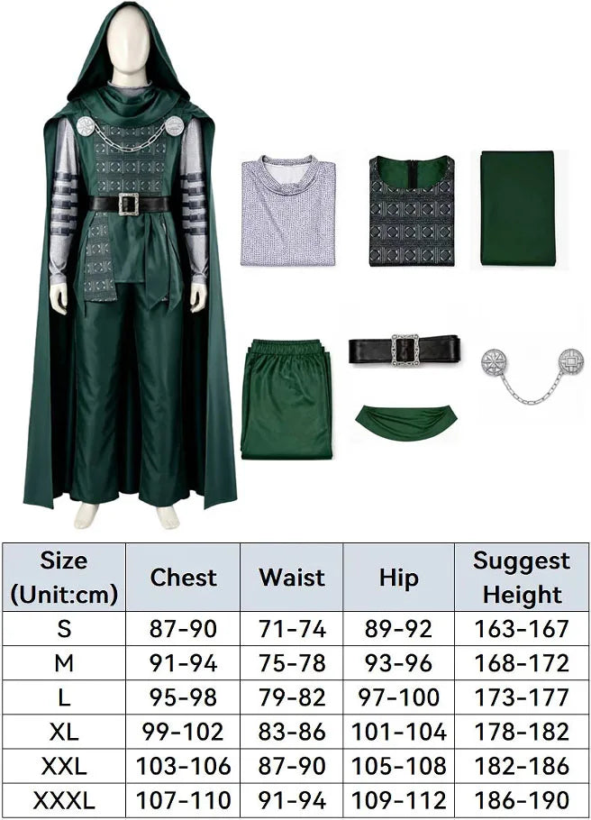 Doctor Doom Hooded Cloak Costume | Coat, Pants & Cape Full Set Cosplay Costumes - The Eezee Shop
