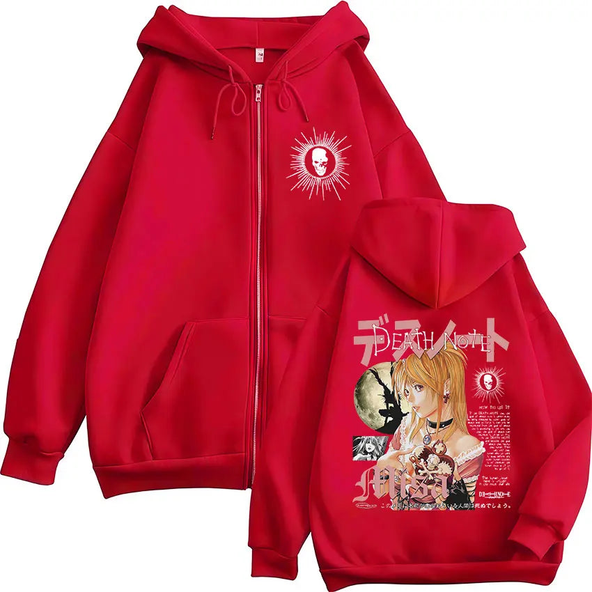 Misa Amane Zip-Up Hoodie | Death Note Hip Hop Sweatshirt Hoodies & Sweatshirts - The Eezee Shop