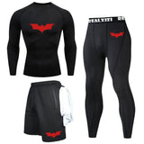Bat Graphic Compression 3-Piece Set | Men's Gym Shirt, Shorts & Pants Gym & Compression Wear - The Eezee Shop