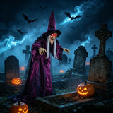 Life-Size Talking Witch Animatronic | Purple Halloween Prop Outdoor Halloween Decorations - The Eezee Shop