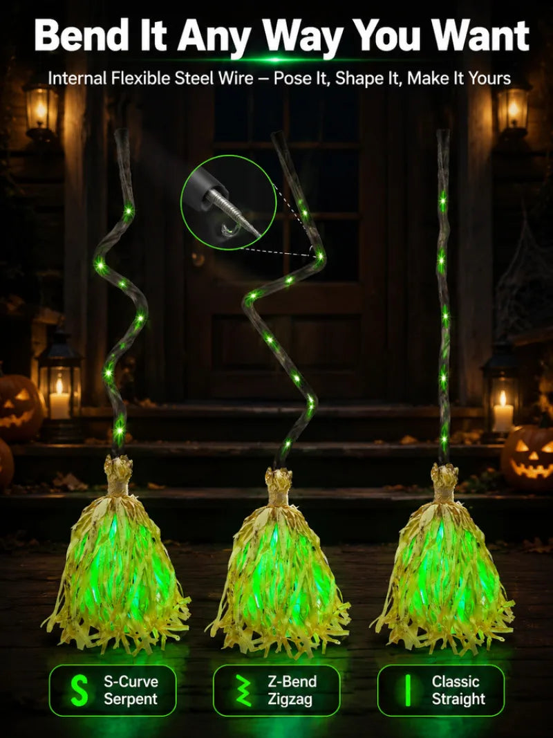 Glowing Witch Broom | Sound-Activated LED Halloween Decoration Halloween Decorations - The Eezee Shop