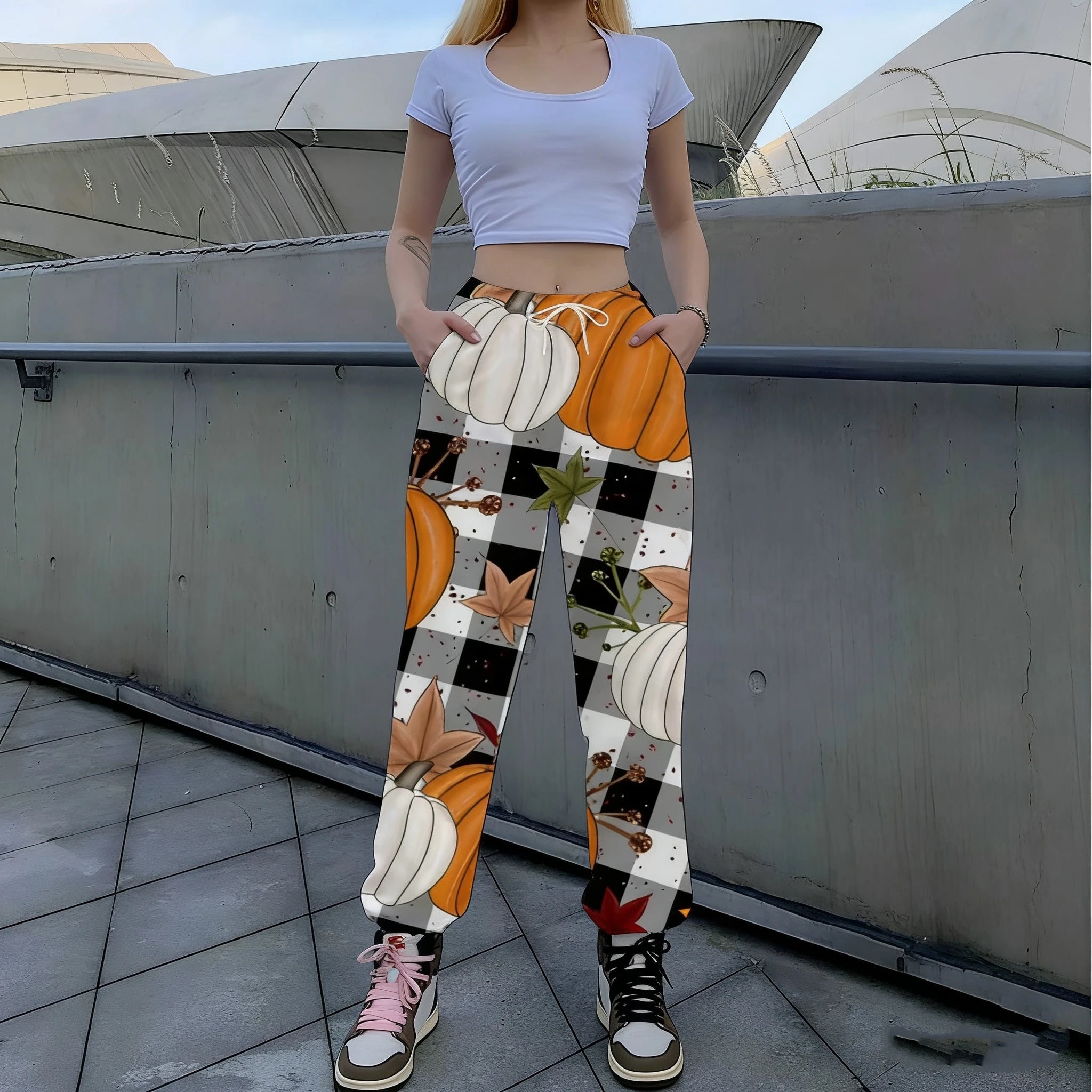 Women's Halloween Print Sweatpants | Loose Wide-Leg Pants Joggers & Pants - The Eezee Shop