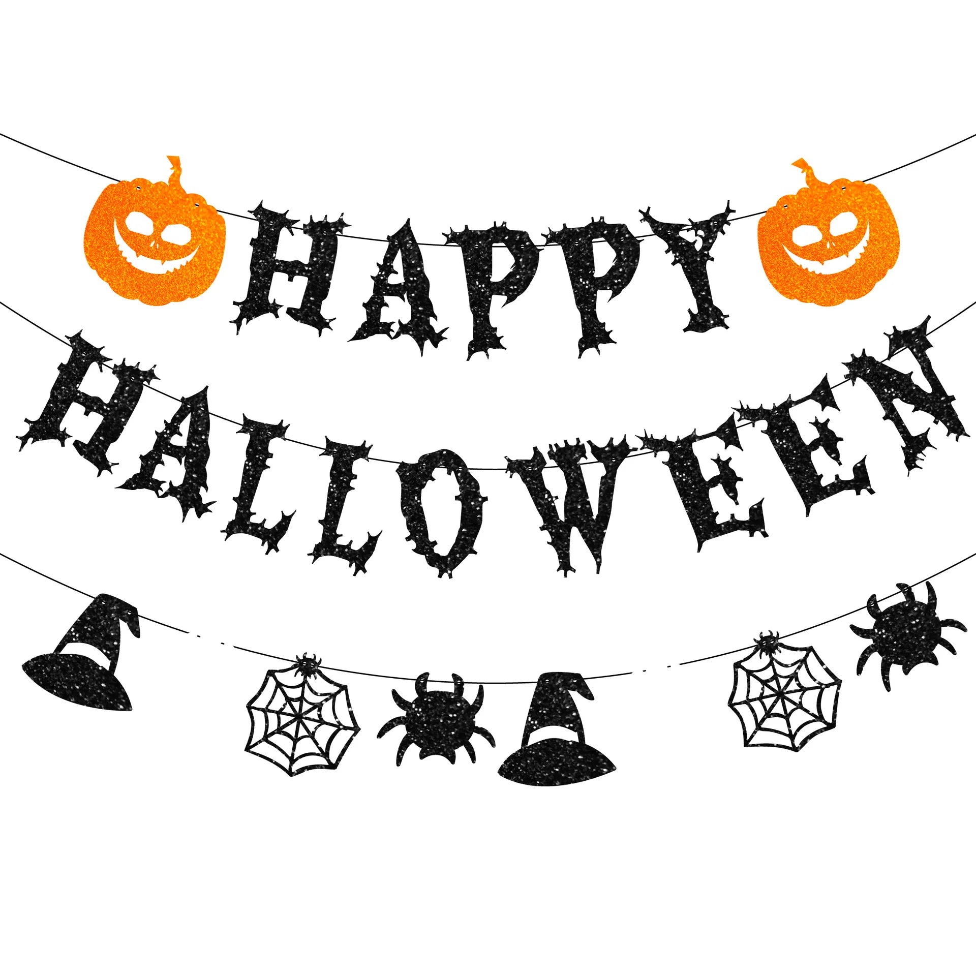 Spider Web Halloween Tableware Set | Black Plates, Cups & Napkins Party Supplies - The Eezee Shop