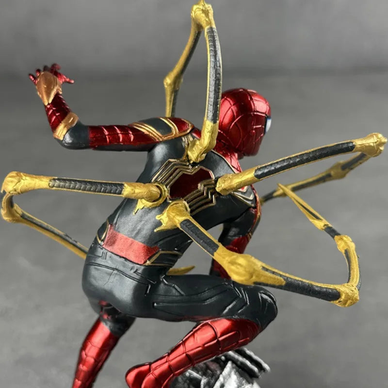 Spider-Man Statue with Golden Claws | Rock Base Desktop Collectible Collectible Figures - The Eezee Shop