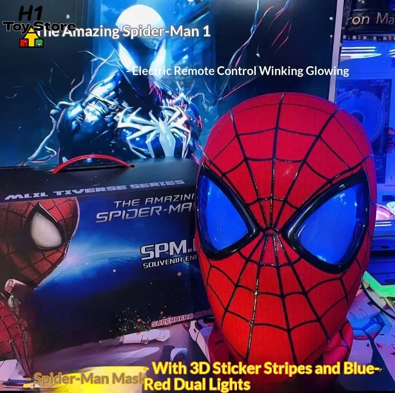 Spider-Man Motorized Eye Mask | Light-Up 1:1 Ring Control Cosplay Masks & Helmets - The Eezee Shop