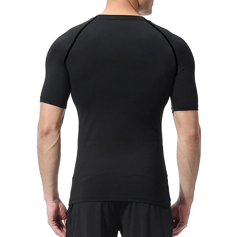 Spider Print Compression Shirts for Men Summer Short Sleeve Rash Guard Other - The Eezee Shop